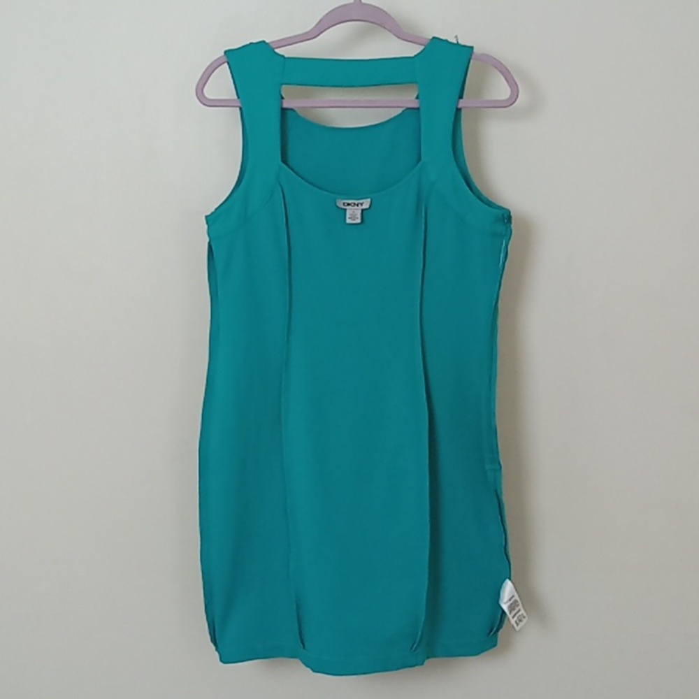 DKNY Blue Size 10 Body Conscious Sleeveless Partial Open Back Dress - Picture 12 of 13